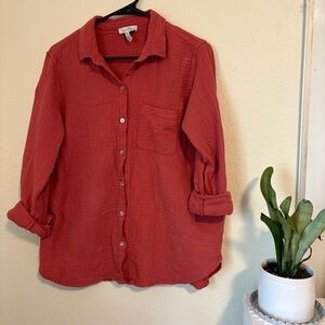 Red Button-Up Shirt